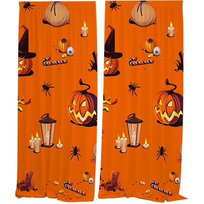 IMPAR Závěsy Halloweenský vzor 1,140 × 250 cm