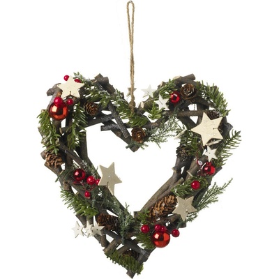 Přírodní adventní věnec srdce 32 cm – Zbozi.Blesk.cz