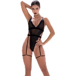 Mapalé Черно боди Stripe Up! , S-M