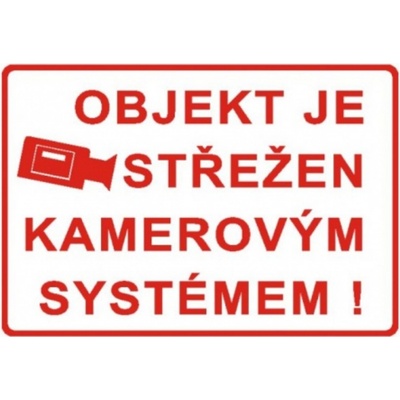 Bezpečnostní značky 4202TC A4 fólie Objekt je střežen kamerovým systémem