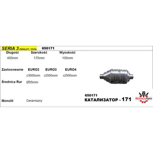  КАТАЛИЗАТОР -171 / 3-ф55 / до 3000 куб. L-405 ('650171)