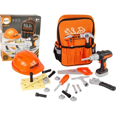 Lean Toys Súprava batohu s náradím oranžový