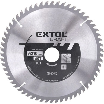 Extol Craft kotouč pilový s SK plátky 210x2,4x30mm 60T