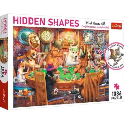 Trefl Пъзел Trefl Hidden Shapes: Кучета, които играят покер с тайни фигури - 1086 части (10749)