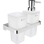 Nimco Maya - Дозатор за сапун и чаша с държач, матирано стъкло/хром MA 2905831H-26 (MA 2905831H-26)