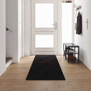 vidaXL Килим пътека Черно 80 x 500 cm 100% Полипропиленов Тапициран (42011409)