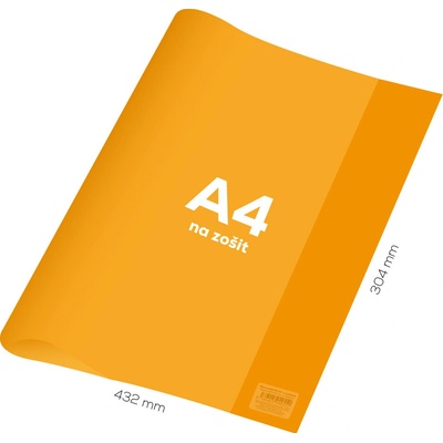 Obal na zošit A4 PVC 432x304 mm Neon Color transparentný oranžový