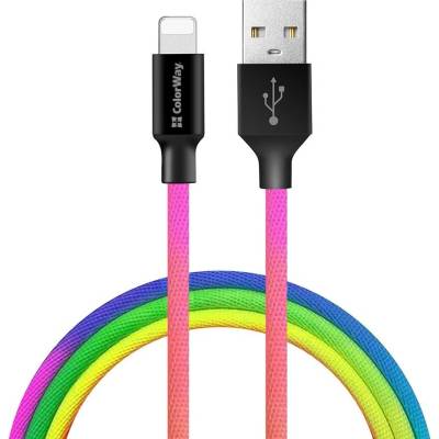ColorWay CW-CBUL016-MC USB 2.0 - Lightning, 2.4A, 1m, vícebarevný