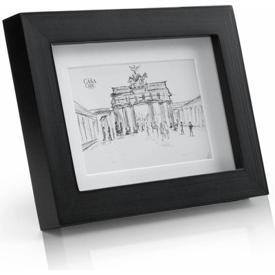 Casa Chic Brighton rám obrazu sklenená tabuľa 10 x 15 cm s paspartou z pravého dreva (CL-4X6-1-BLK)