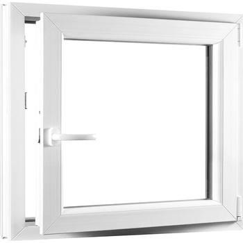 SKLADOVE-OKNA.sk - Jednokrídlové plastové okno PREMIUM, otváravo - sklopné pravé - 800 x 800 mm, barva biela