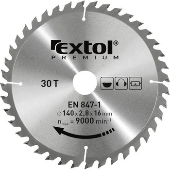 EXTOL PREMIUM Kotouč pilový s SK plátky, O 250x3,0x30mm, 40T (8803241)