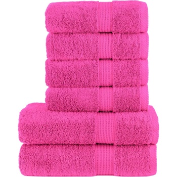 vidaXL Премиум комплект хавлии от 6 части SOLUND розов 600 gsm (137569)