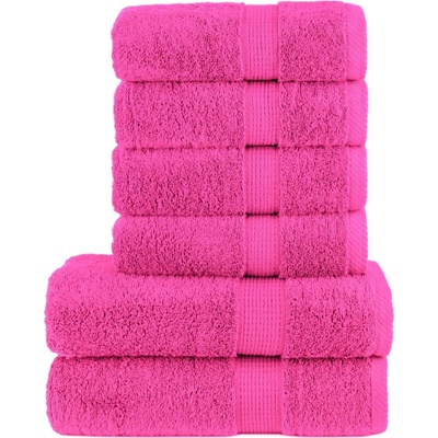 vidaXL Премиум комплект хавлии от 6 части SOLUND розов 600 gsm (137569)