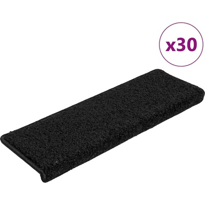 vidaXL Изтривалки за стълби, 30 бр. , 65x21x4 см, черни, с правоъгълен кант (3365826)