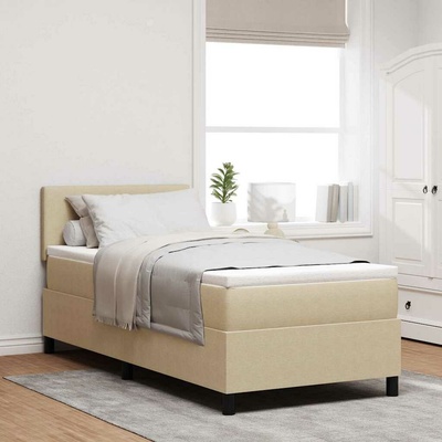 zahrada-XL 3337490 Postel s boxspringem Světle šedá a bílá