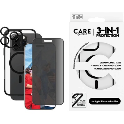 Panzer Комплект CARE by PanzerGlass за iPhone 16 Pro Max, Bundle, Flagship, 3in1, Privacy