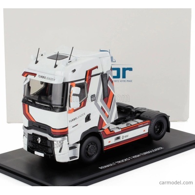 Eligor Renault T line High Turbo Leader Tractor Truck 2 assi 2021 Bílá Hnědá Oranžová Šedá 1:43