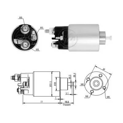 ERA Elektromagnetický spínač startéru ERA ZM6993