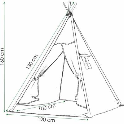 SPRINGOS Teepee stan pre deti Svetlo modrý s hviezdami