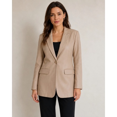 Max Original Leather Dámske kožené sako TW21-L013 cream