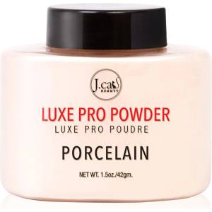 J. Cat Beauty Luxe Pro фиксираща пудра на прах с матиращ ефект цвят 103 Porcelain 42 гр