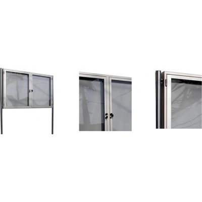 Expoint venkovní vitrína GEX02 dvoudílná jednostranná 18 x A4, 1550 x 1040 x 69 mm, 1900 mm