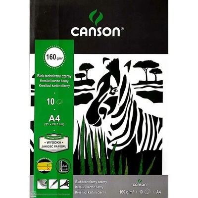 Canson Výkresy blok A4 čierny 10 hárkov 160 g `Šport`