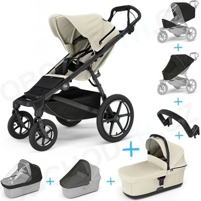 Thule Set 7v1 Urban Glide 4-wheel Soft beige 2024 + pláštěnka + ochranná síť + madlo + korba Soft beige + pláštěnka + ochranná síť na korbu