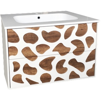 InterCeramic Конзолен шкаф за баня InterCeramic ICP 8045 - PVC, бял с умивалник (ICP 8045)