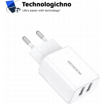 Sendem Зарядно SENDEM 220V 17W 2xUSB-A White (3801046086211)