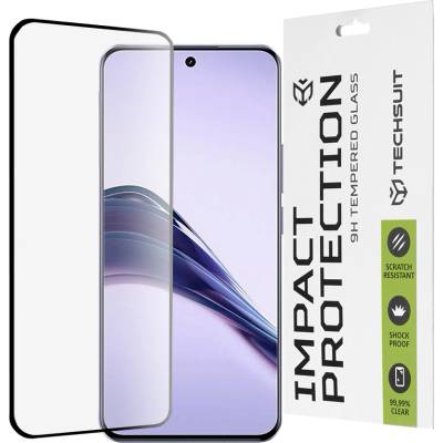 Techsuit Протектор за Realme 13 Pro / 13 Pro+ - 111D пълно покритие / пълно залепено стъкло / 3D извит екран - черен