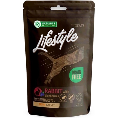 Nature's Protection Cat snack Lifestyle králičí plátky a borůvky 75 g
