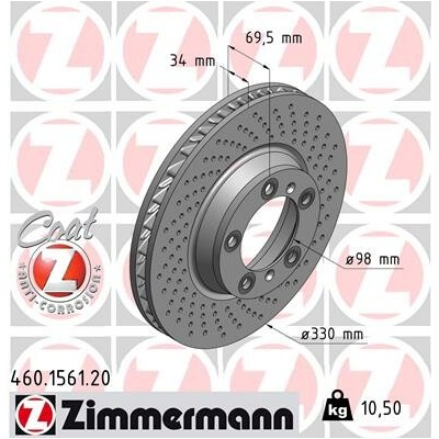 Brzdový kotúč ZIMMERMANN 460.1561.20 (460156120)