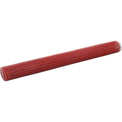 vidaXL Pletivo ke kurníku ocel PVC vrstva 25 x 1,5 m červené