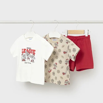 Mayoral Комплект трико 3 части принт Доматен цвят за бебе момче Mayoral