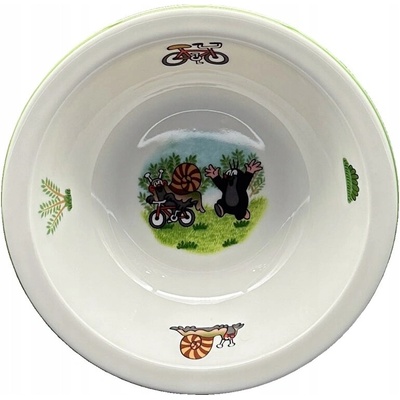 Thun 1794 Dětská porcelánová miska Krtek a šnek 165 mm