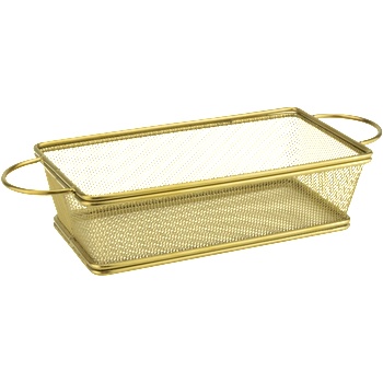 Horecano HORECANO-Кошничка за сервиране с дръжки 20.5x11.5xh6cm ЗЛАТНА (HC-981979) (01981979)