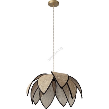 OSRAM - Пендел на кабел DECOR RATTAN 1xE27/15W/230V Ø 48 см бежово/черно (P227829)