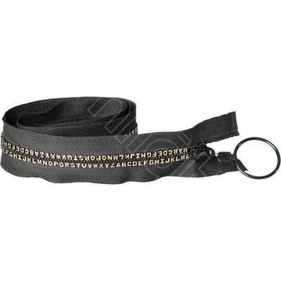 Zip kostěný dělitelný černý zlatá písmena 70 cm