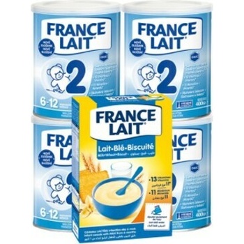 France Lait 2 4x400 g + Pšeničná mliečna kaša sušienky 250 g