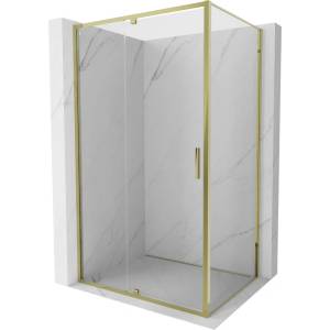 Mexen Exo душ кабина с отваряща се врата 135 x 85 см, прозрачна, златна - 819-135-085-50-00 (819-135-085-50-00)