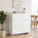 vidaXL Страничен шкаф Бяло 70 x 38 x 75 см Инженерна дървесина (8011522)