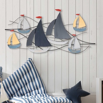 Asir Декорация за стена 120x60 см платноходки метал (AS1982)