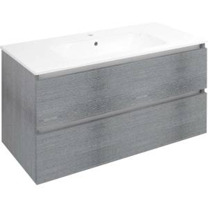 SAPHO Ezara - Шкаф за мивка, 100x46x52 см, 2 чекмеджета, сребрист дъб EZ101-1111 (EZ101-1111)
