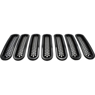 Mriežkové vložky LED, Čierna, Bez otvoru, Jeep Wrangler JK