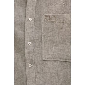 IRO Ленена риза iro в бежово със свободна кройка с класическа яка mp18aric (mp18aric)