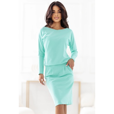 Numoco 189-12 Дамска рокля с дълги ръкави в цвят ментаnmc-2649 - Бордо, размер s