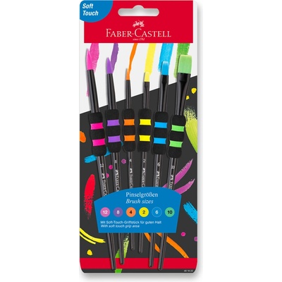 Štětce Faber-Castell Soft Touch Black - 6 ks