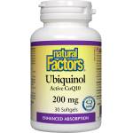 Natural Factors Ubiquinol Active CoQ10, 200 mg, 30 софтгел капсули, Natural Factors