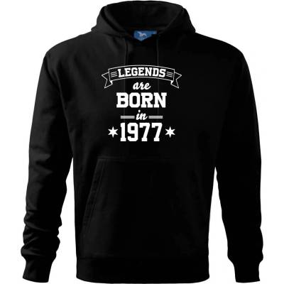 Legends are born in 1977 Mikina s kapucňou hooded sweater čierna